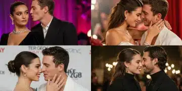Four prominent celebrity couples from 2026, showcasing their real-life romance ignited by on-screen chemistry.