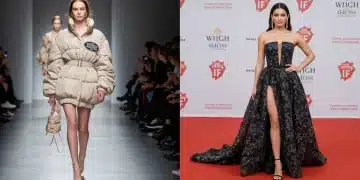 Model on runway and celebrity on red carpet, illustrating fashion week's impact on 2026 celebrity style.