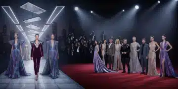 Dynamic visual of 2026 fashion trends transitioning from runway to red carpet, showcasing stylistic evolution.