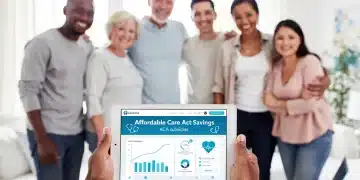 People accessing affordable healthcare information on a tablet.