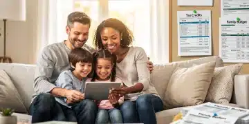 Family reviewing Child Tax Credit 2026 financial implications on tablet