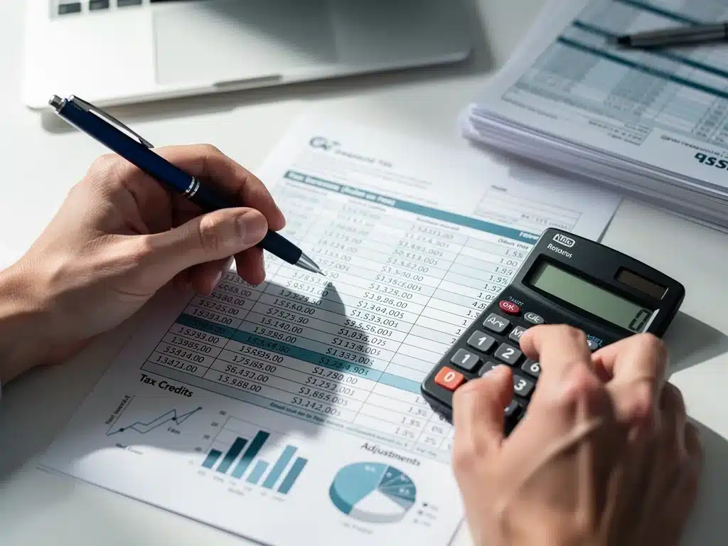 Person calculating tax credit benefits for 2026 changes